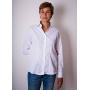 Chemisier anti-ondes pour femme en popeline, manches longues, coloris blanc