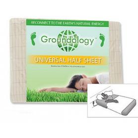 Demi-drap de mise à la terre (earthing) en coton bio | Ecru naturel - 90 x 305 cm