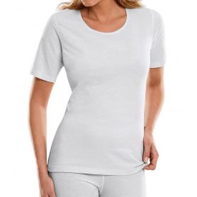 Tee-shirt de protection anti-ondes Antiwave pour femme encolure ronde manches courtes - blanc
