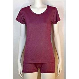 DESTOCKAGE | Tee-shirt anti-ondes Wavesafe pour femme coton bio manches courtes - bordeaux | Taille M