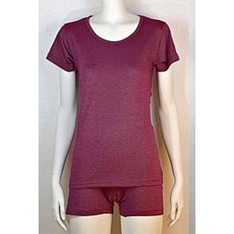 DESTOCKAGE | Tee-shirt anti-ondes Wavesafe pour femme coton bio manches courtes - bordeaux | Taille M