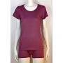 DESTOCKAGE | Tee-shirt anti-ondes Wavesafe pour femme coton bio manches courtes - bordeaux | Taille M