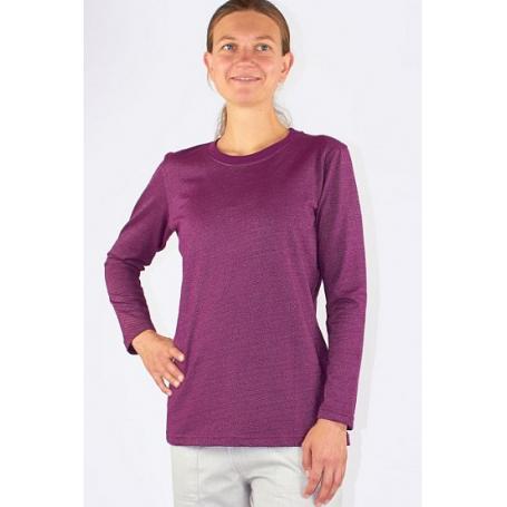 Tee-shirt de protection anti-ondes Wavesafe pour femme coton bio manches longues | Bordeaux