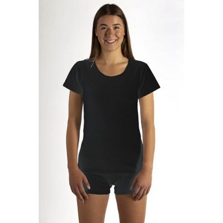 Tee-shirt anti-ondes Wavesafe pour femme coton bio encolure ronde manches courtes  | Noir