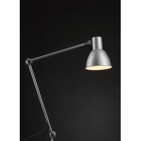 Lampe de bureau blindée Biologa Danell "Architecte" gris alu | connectiques de branchement suisses