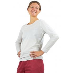 Tee-shirt anti-ondes Wavesafe pour femme encolure ronde manches longues | Blanc