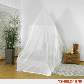 Baldaquin anti-ondes en tissu Swiss Shield Naturell BNP forme pyramidale
