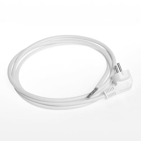 Câble blindé + prise Danell 2 mètres blanc, 0.75 mm², prêt à monter