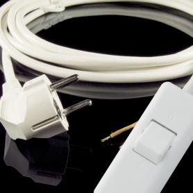 Câble blindé de remplacement lampe Biologa  Danell avec interrupteur bipolaire | Blanc