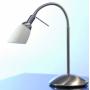 Lampe de bureau blindée Biologa Danell "Acier brossé" | avec fiche de branchement suisse |