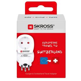 Adaptateur prises France/Europe schuko (type F) vers prises suisses (type J) SKROSS