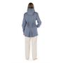 Veste anti-ondes à capuche Wavesafe doublée High Safe pour femme | Stone blue