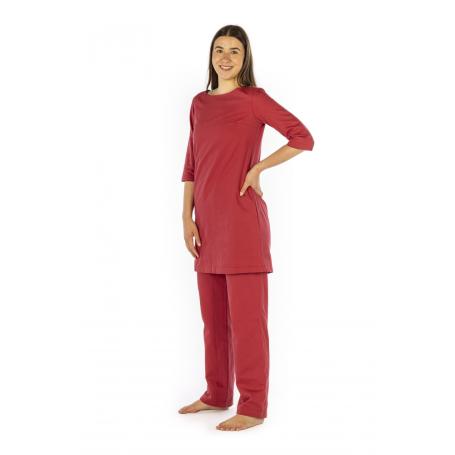 Robe anti-ondes Wavesafe en satin de coton bio doublée tissu Swiss Shield Ultima | Cerise