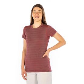 Tee-shirt de protection anti-ondes Wavesafe pour femme coton bio ras du cou manches courtes | Bordeaux