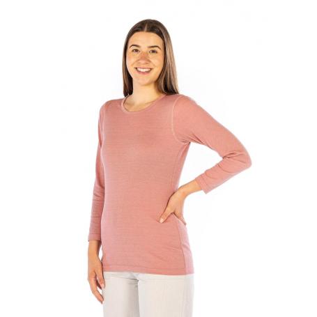 Tee-shirt de protection anti-ondes Wavesafe pour femme coton bio manches longues | Rose