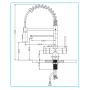 Robinet mitigeur 3 voies Gliano SP305 | Avec douchette extensible