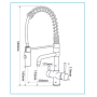 Robinet mitigeur 3 voies Gliano SP310 | Avec douchette extensible