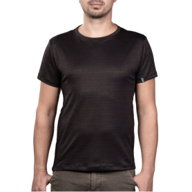 Tee-shirt de protection anti-ondes Shield manches courtes en tissu New Antiwave pour homme| Noir