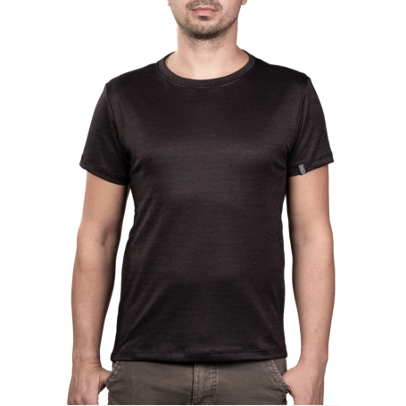 Tee-shirt de protection anti-ondes Shield manches courtes en tissu New Antiwave pour homme| Noir