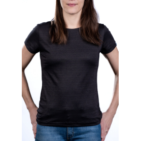 Tee-shirt de protection anti-ondes Shield manches courtes en tissu New Antiwave pour femme | Noir
