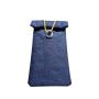 Pochette anti-ondes pour téléphone portable et objets connectés, blocage RDFID - coloris bleu marine