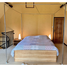 Structure autoportante pour baldaquins anti-ondes cabine lit double - acier inoxydable | 220 x 220 x 220 cm