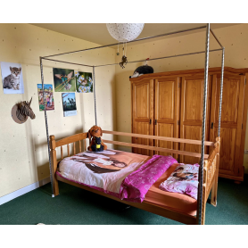 Structure autoportante pour baldaquins anti-ondes cabine lit simple - acier inoxydable | 120 x 220 x 220 cm