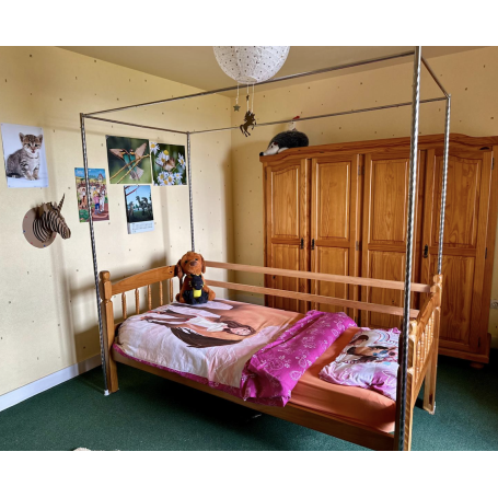 Structure autoportante pour baldaquins anti-ondes cabine lit simple - acier inoxydable | 120 x 220 x 220 cm