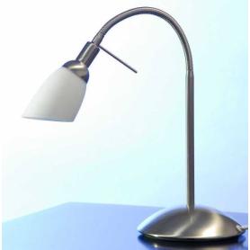 Lampe de bureau blindée Biologa Danell "Acier brossé" | Neuve avec petits défauts
