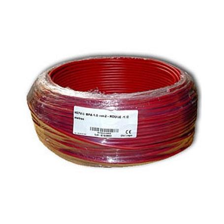 Fil de phase blindé 1.5 mm² rouge