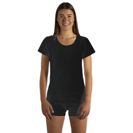 Tee-shirt anti-ondes Wavesafe pour femme coton bio encolure ronde manches courtes  | Noir- Taille M