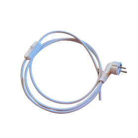 Câble blindé de remplacement lampe CdV avec interrupteur bipolaire | Blanc
