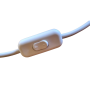 Câble blindé de remplacement lampe CdV avec interrupteur bipolaire | Blanc