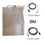Pack "Box sans ondes" n°1 | Housse anti-ondes box WiFi-Free 1 ouverture + câble USB mise à la terre douille (USB-A ou USB-C)