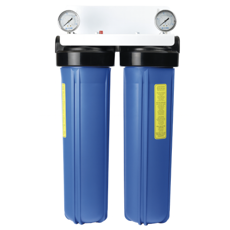 Filtration centralisée Big Duo 20" Aquapro | Grande capacité de filtration pour toute la maison