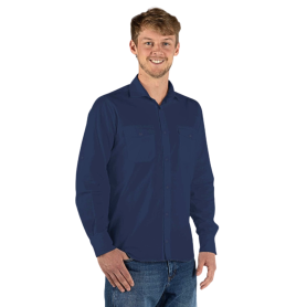 Chemise anti-ondes "Casual" Wavesafe homme - Tissu Swiss Shield® Ventus | Bleu foncé