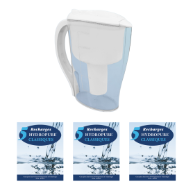 Pack | Carafe filtrante Hydropure + 15 recharges Classiques