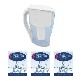 Pack | Carafe filtrante Hydropure + 15 recharges Classiques + Nitrates