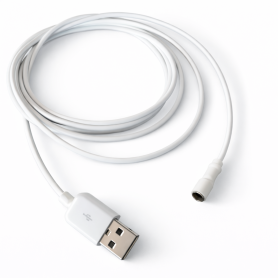 Câble USB-A de mise à la terre avec douille cylindrique | Blanc - 2 mètres
