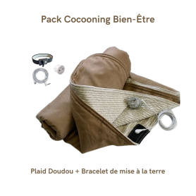 Pack Cocooning Bien-Être | Plaid "Doudou" & Bracelet de mise à la terre earthing