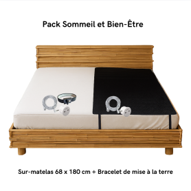 Pack Sommeil et Bien-Être | Natte de lit / sur-matelas Premium 68 x 180 cm & Bracelet de mise à la terre | Earthing by CdV