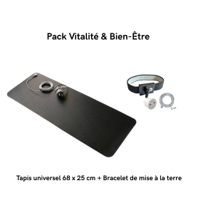 Pack Vitalité et Bien-Être | Tapis universel 68 x 25 cm & Bracelet de mise à la terre earthing | Earthing by CdV
