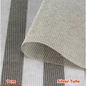 Coupon 50 cm | Tissu de protection anti-ondes Silver-Tulle YShield | Hautes et basses fréquences -48 dB (50 x 130 cm)