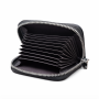 Porte-carte RFID et NFC en cuir véritable - Protection anti-piratage | Noir
