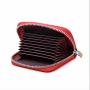 Porte-carte RFID et NFC en cuir véritable - Protection anti-piratage | Rouge