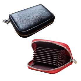 Porte-carte RFID et NFC en cuir véritable - Protection anti-piratage | 2 coloris