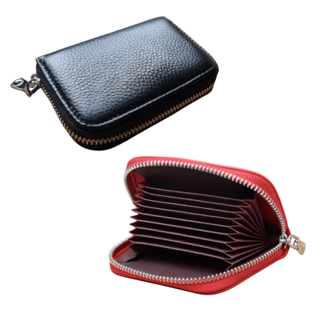 Porte-carte RFID et NFC en cuir véritable - Protection anti-piratage | 2 coloris
