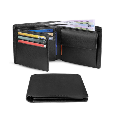 Portefeuille RFID et NFC en cuir véritable - Protection anti-piratage | Noir