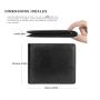 Portefeuille RFID et NFC en cuir véritable - Protection anti-piratage | Noir
