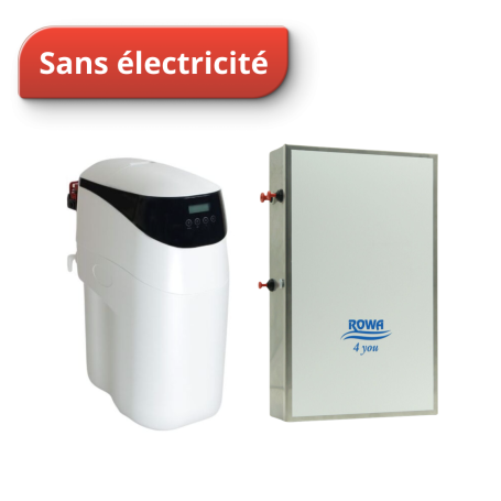 Pack "Eau autonome" sans électricité : Adoucisseur K-NATUR Floteck + Osmoseur Twin-Turbo Rowa | 2 déclinaisons